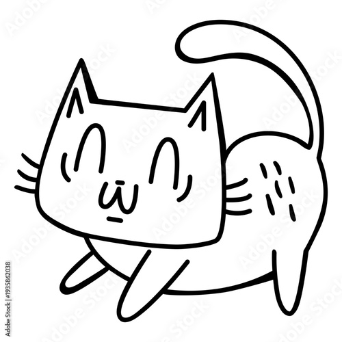 Stroke cartoon cute cat