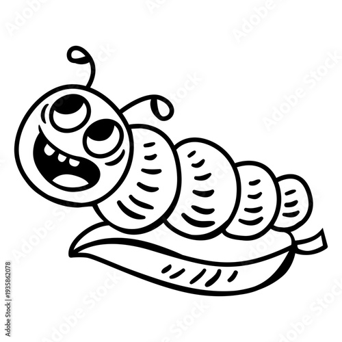 Cute cartoon stroke worm