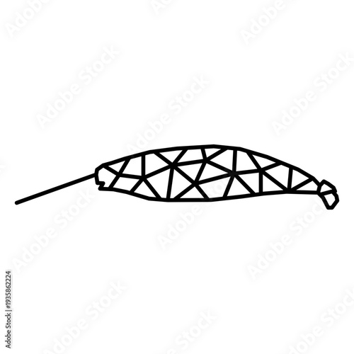 Simple polygonal narwhal icon