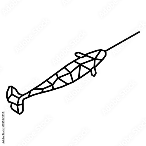 Simple polygonal narwhal from top