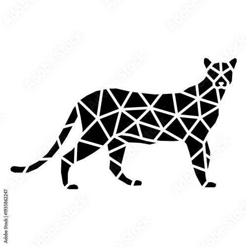 Cougar polygonal silhouette