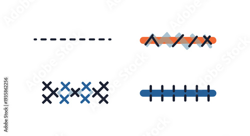 Stitch Line art vector creative abstract style