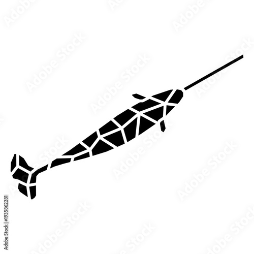 Top narwhal polygonal silhouette
