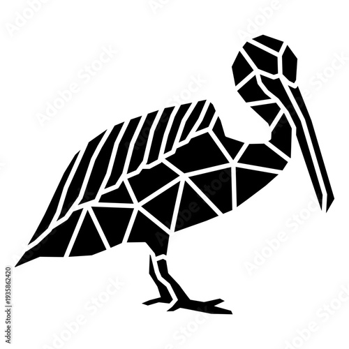 Standing polygonal cut out pelican