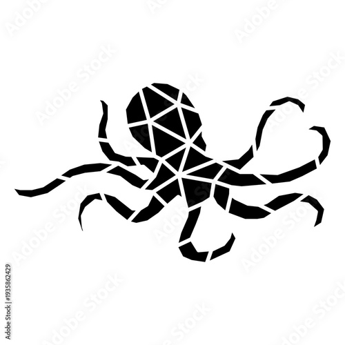Simple polygonal cut out octopus