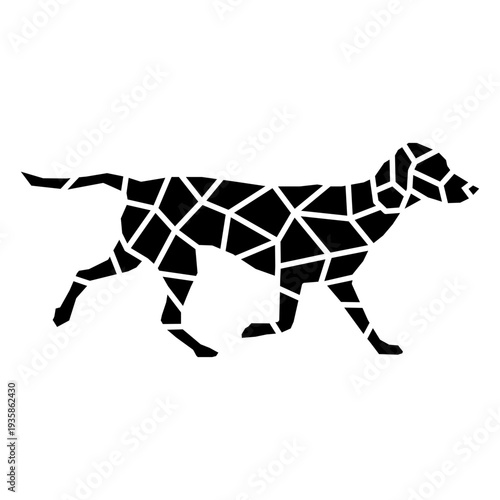 Simple walking polygonal cut out dog