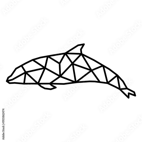 Simple polygonal stroke dolphin
