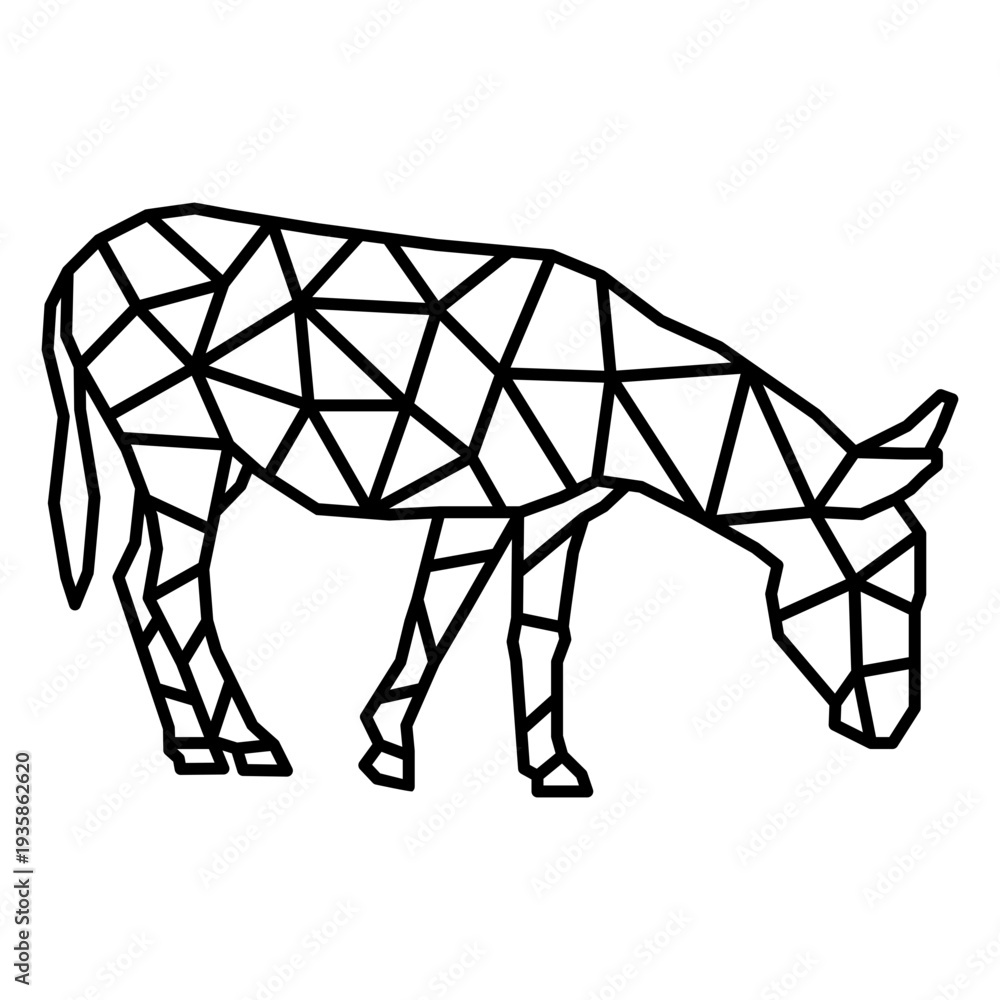 Obraz premium Polygonal stroke donkey