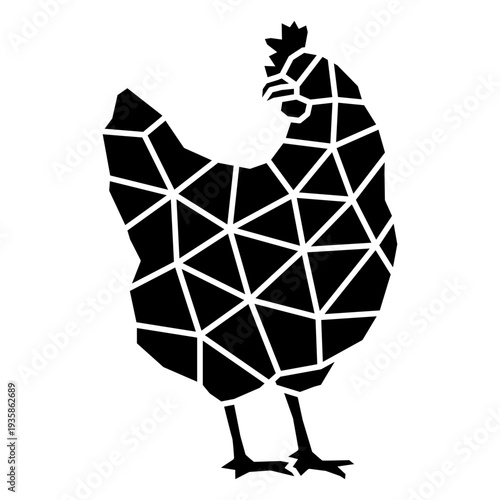 Cut out polygonal chicken