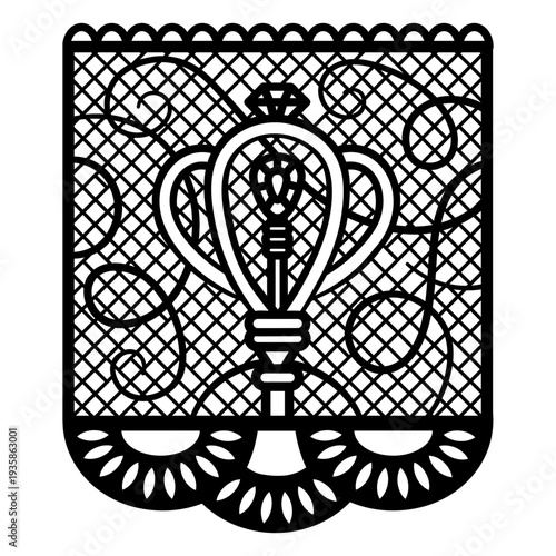 Ornament with jewel papel picado banner