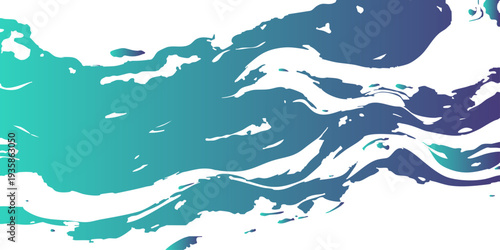 Vector Abstract, fluid blend of turquoise and indigo hues, symbolizing movement and the depth of ocean. Capturing a sensation of fluidity and dynamic motion.
