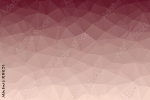 A beautiful low poly polygon pattern features a smooth gradient from deep maroon to light pink hues