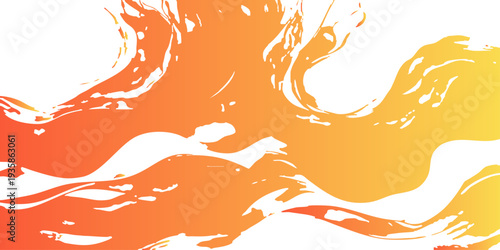 Vector Abstract brushstrokes artfully blend fiery hues, forming an organic gradient of vivid colors that ignites visual interest. a painting evokes a sense of movement and energy.