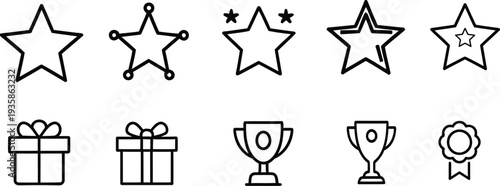 Collection of star rating and award icons