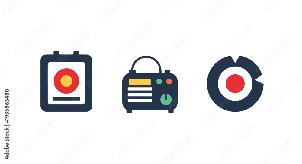 Fototapeta premium Control Unit Line minimal bold color illustration