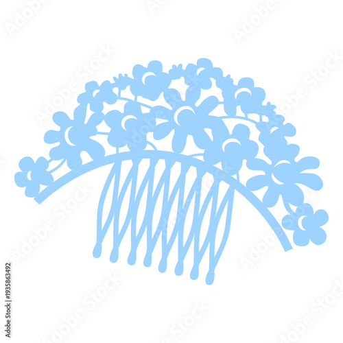 Flowers hair comb brush flat