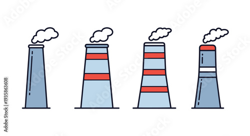 Smoke Stack Line art vector minimal abstract concept illustration