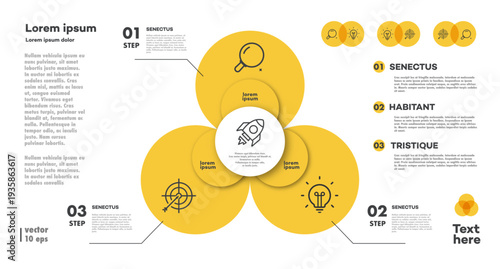 Infographic chart diagram trendy style for presentation, start up project, business strategy, theory basic operation, logic analysis. Venn diagram vector