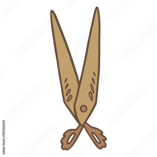 Big color stroke vintage scissors