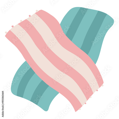 Pair of flat beach towels