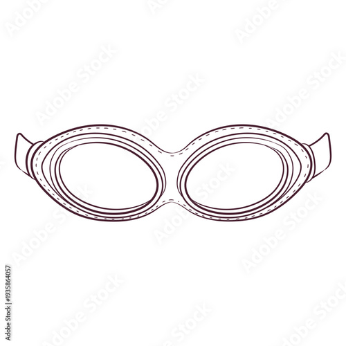 Retro motorcycle goggles hand-drawn