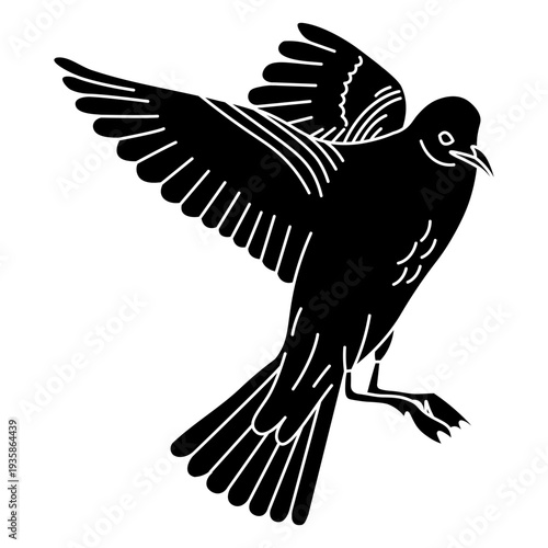 Cut out seagull with wings in the back