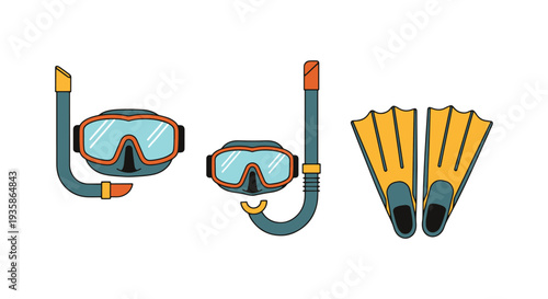 Snorkel Gear Line art vector modern smooth abstract
