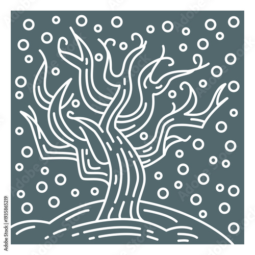 Tree in the snow cut out