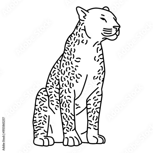 Leopard sitting stroke