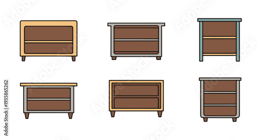 Storage Shelf Line art vector soft tone color