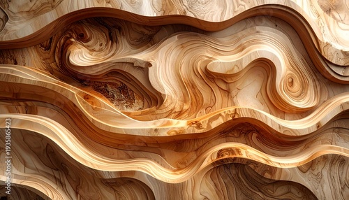 Abstract Swirling Wood Grain Texture - Warm Tones and Organic Patterns.