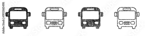 Sketch bus icon design set