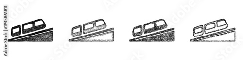 Sketch funicular icon design set