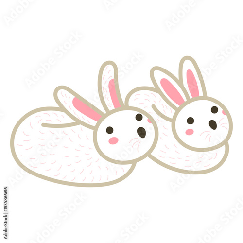 Bunny slippers color stroke