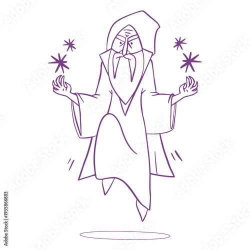 Flying wizard character