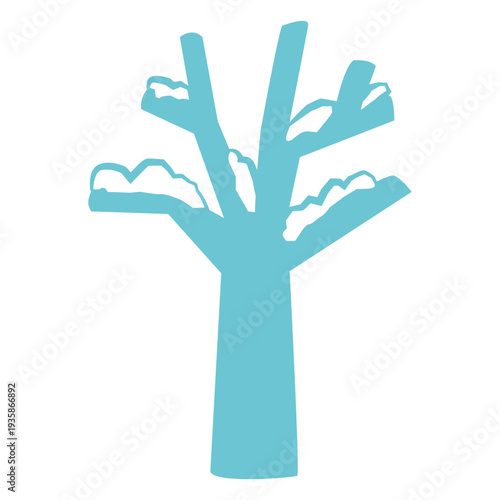 Tree with snow cut out