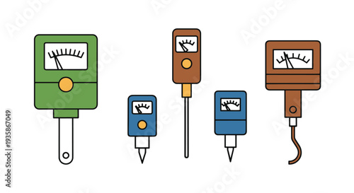 Soil moisture meter Line art creative bold style illustration