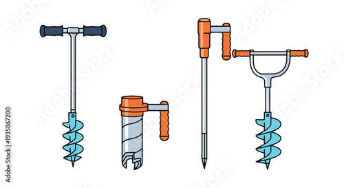 Soil sampler Line art vector abstract clean style illustration