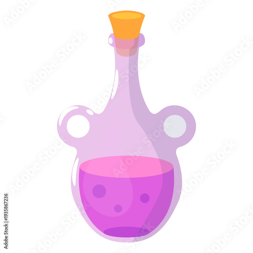 Bottle with purple potion semi flat