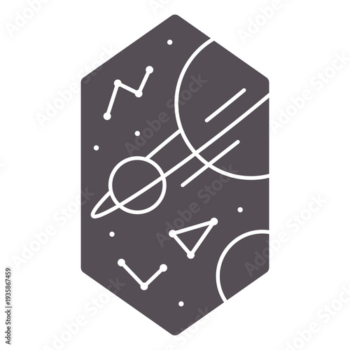 Saturn and constellations design cut out