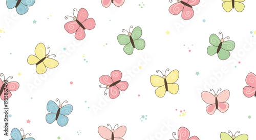 A Whimsical Pastel Butterfly Symphony