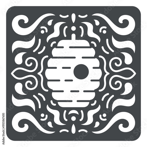 Bee hive nature papercut