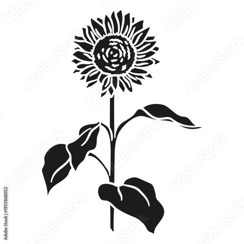 Detailed sunflower cut out style