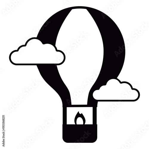 Hot-air balloon cut out