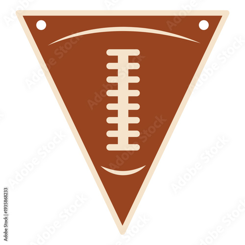 Football ball pennant flat