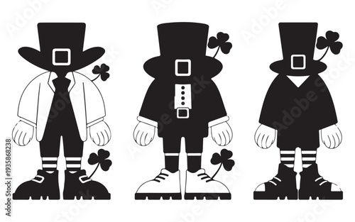 St patricks day leprechaun character outfits with hat and boots vector