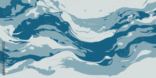 Vector An abstract sea of flowing azure and cerulean hues, like a swirling vortex, evokes a sense of fluid movement and depth. 