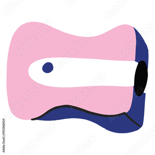 Pink pencil sharpener flat