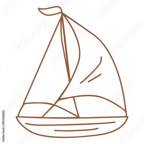 Brown sail boat stroke
