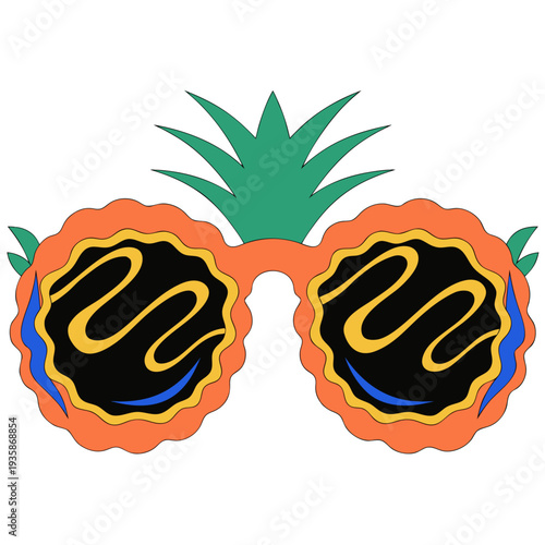 A pair of sunglasses made to look like pineapples
